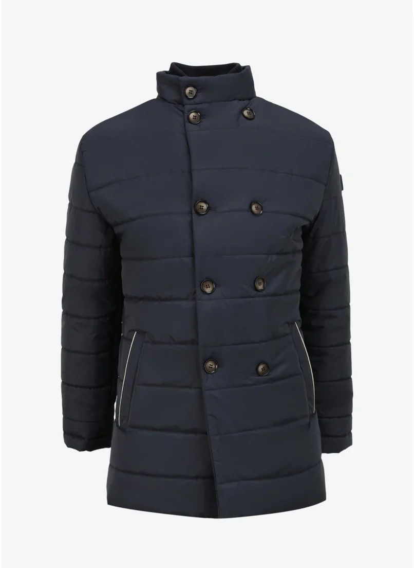 Dufy Navy Blue Men's Coat DU1234265007
