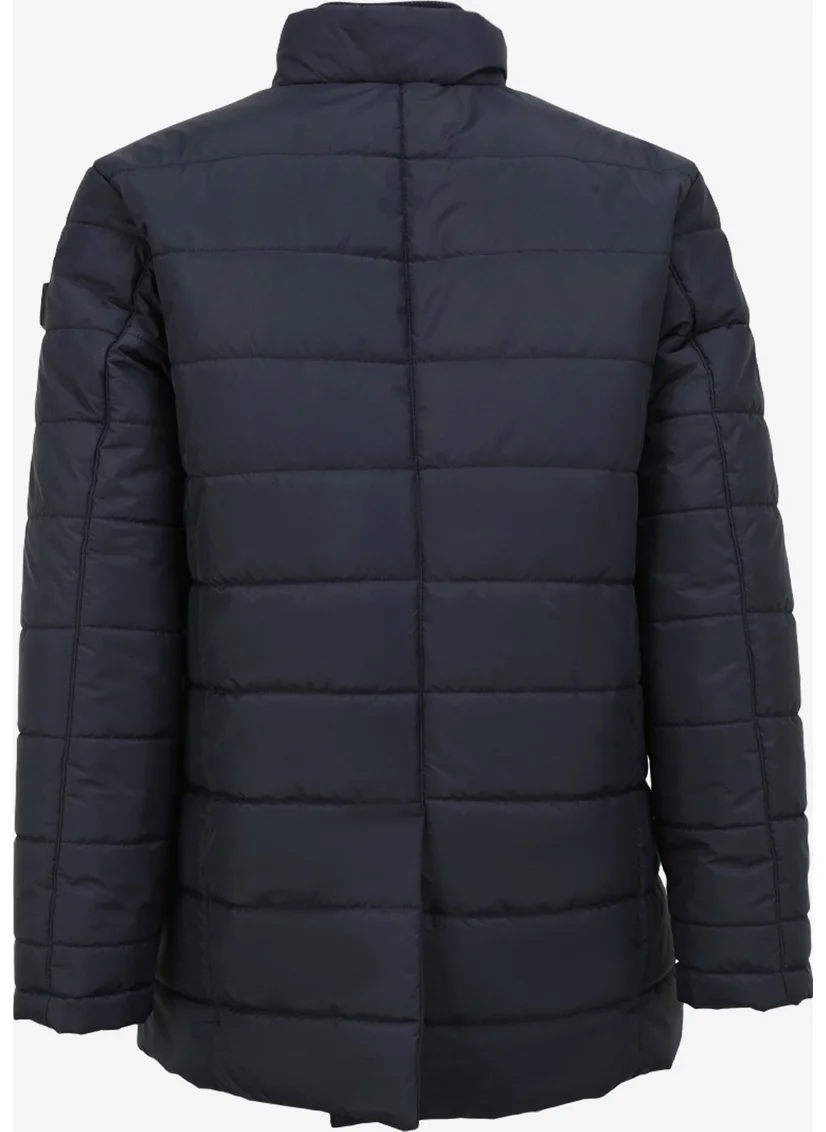 Dufy Navy Blue Men's Coat DU1234265007