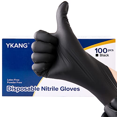YKANG Black Nitrile GlovesDisposable Gloves Latex Free 100 PCSCooking GlovesFood PrepBBQHousehold Cleaning GlovesLarge - Image 2