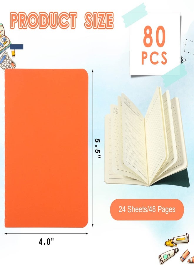 Epakh 80 Pack Mini Notebooks, Colorful Journals Notebooks Small Pocket Notebook Set, Mini Journal Memo Notepads for Office Supplies, School Supplies, 4.0 x 5.5 Inch, 24 Sheets/ 48 Pages, 16 Lines - Image 2