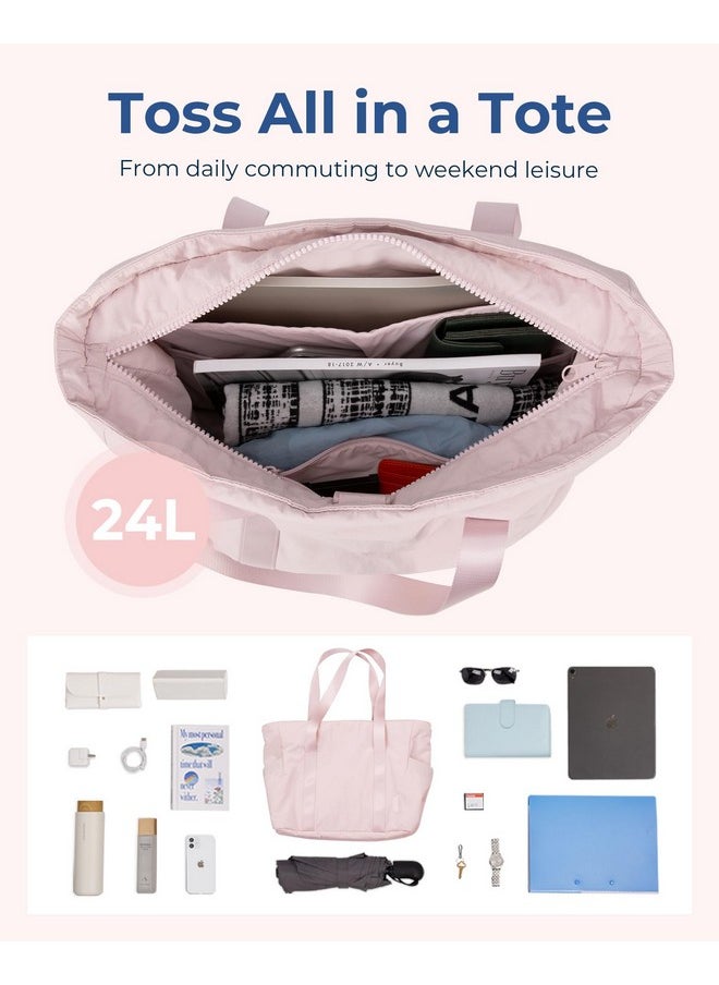 BAGSMART BAGSMART Tote Bag for Women with Zipper, Gym Tote with Compartments, Work Tote Nurse Dance Yoga Bag for Sport, Travel  - Image 3
