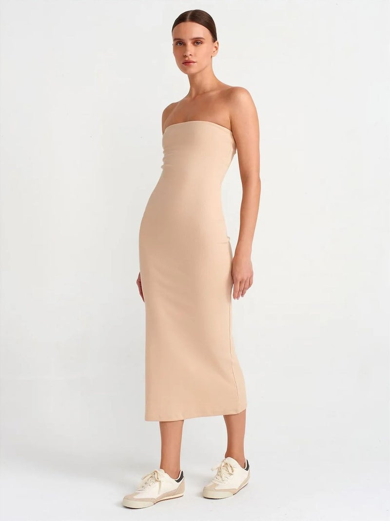 DILVIN Strapless Bodycon Midi Dress - Image 3