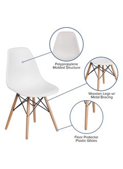 Mahmayi كرسي طعام بلاستيكي من Mahmayi Ultimate Eames Style DSW - أبيض  - Image 3