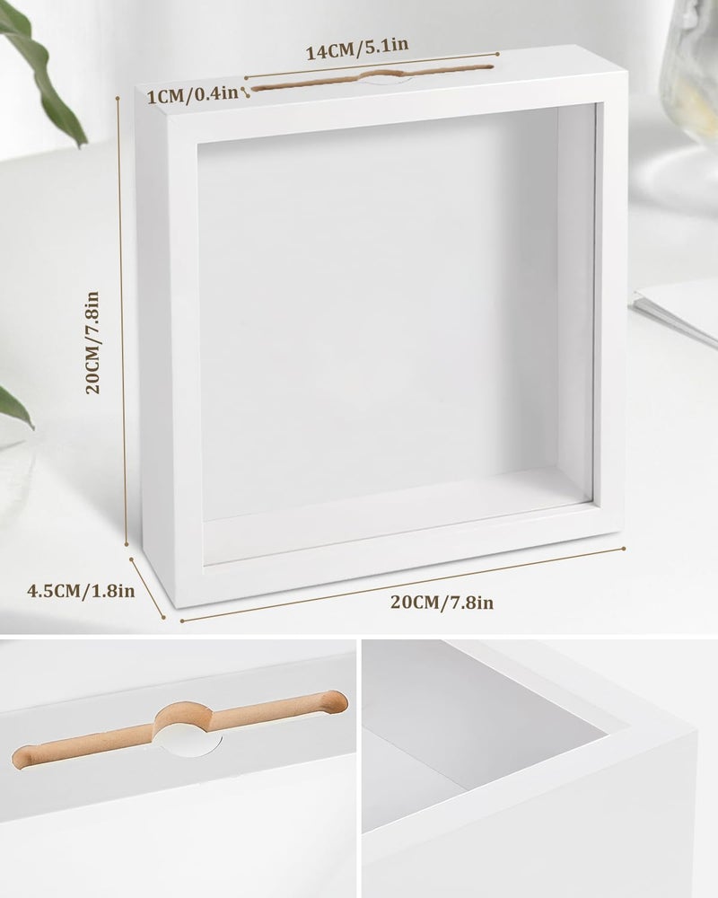 SMZCTYI Adventure Archive Box, 12 x 12 Inch Travel Box for Memories, Travel Shadow Box Frame with Slot, Adventure Box, Keepsake Display Case, Perfect for Travel Memento Display Case Travel Decor Gift (White) - Image 5