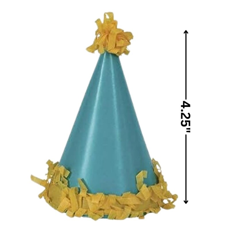 Unique Party 63602 - Pom Pom Mini Party Hats, Pack of 8 - Image 2