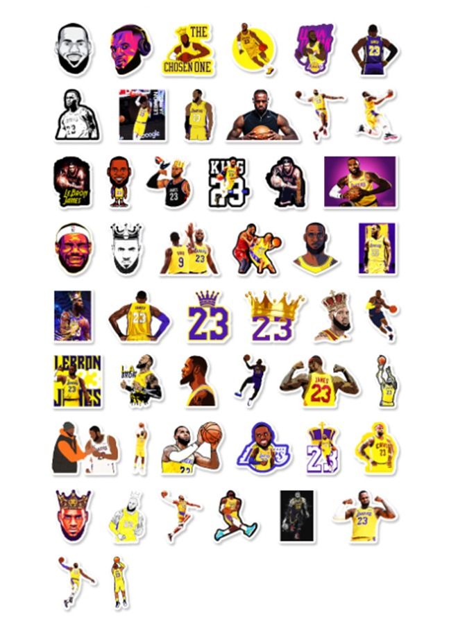 50-Piece NBA Basketball Star Lebron James Doodles Sticker Set - Image 4