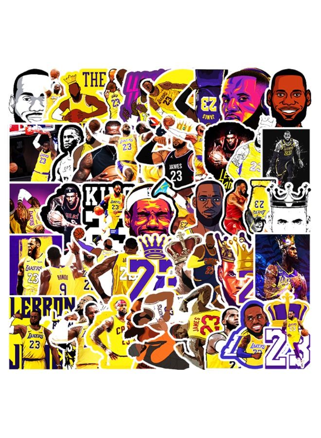 50-Piece NBA Basketball Star Lebron James Doodles Sticker Set - Image 3