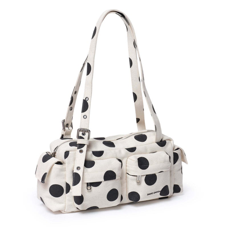 Women's Polka Dot Multi-Pocket Shoulder Tote Bag - Image 2