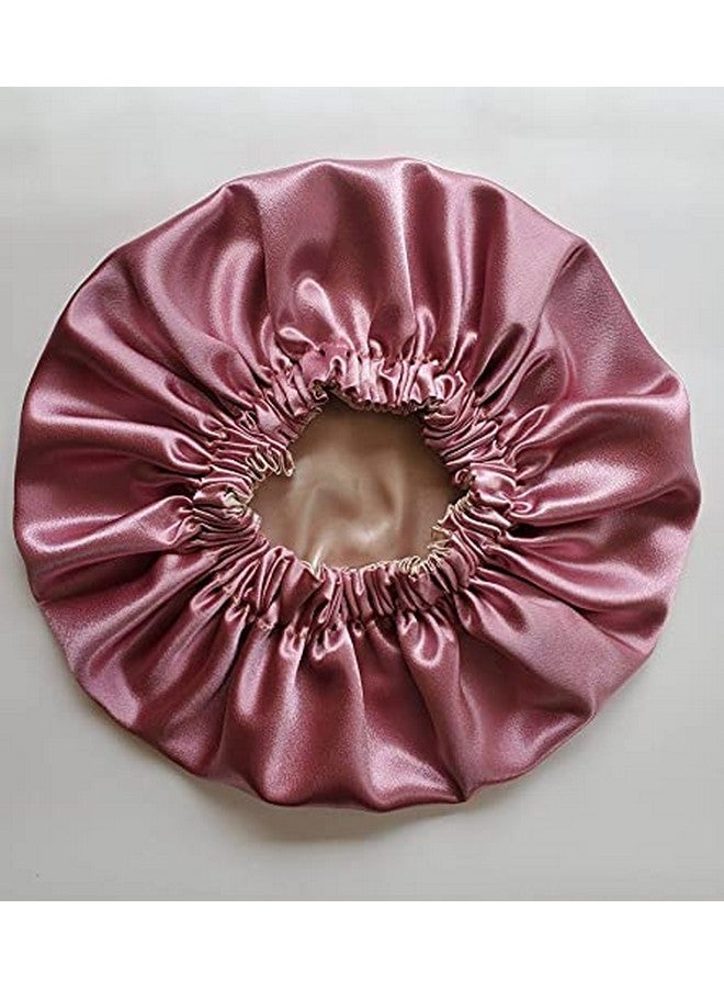 VIYANSHI Adjustable Satin Sleep Cap Hair Bonnet Double Layered Reversible for Women Protective Sleep Hairstyles (Light Pink) - Image 4