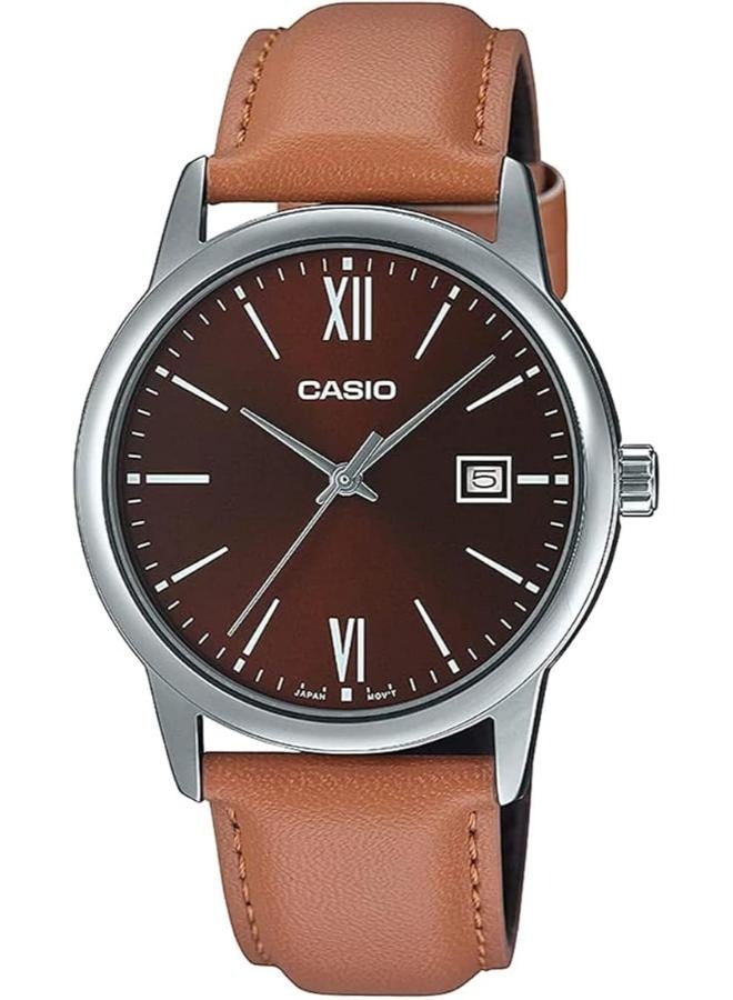 Casio Men's Watch - MTP-V002L-5B3UDF Brown Dial, Brown Band - Image 1