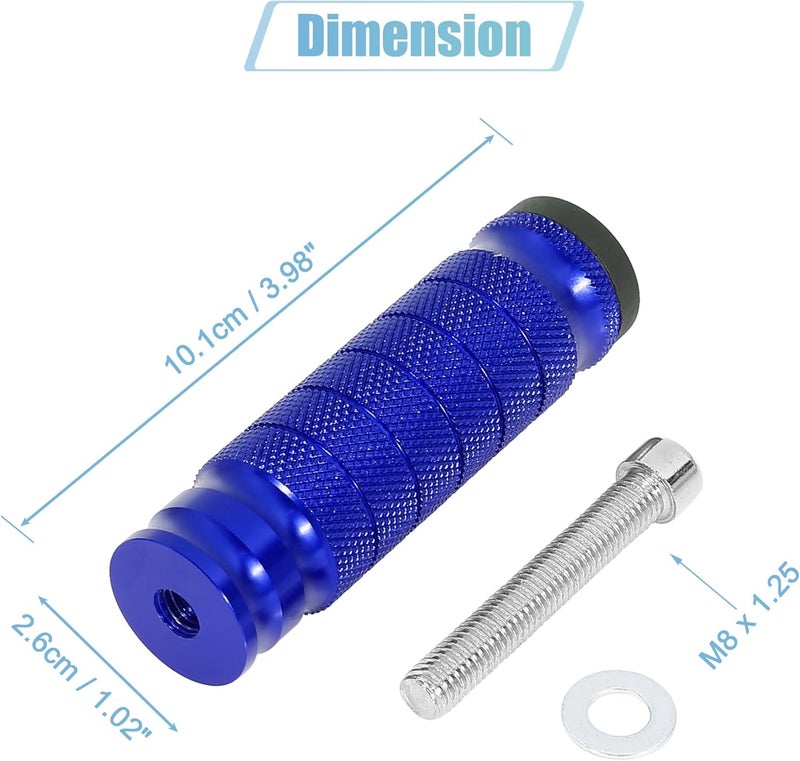 F FIERCE CYCLE 1 Pair 6mm Aluminum Aolly Motorcycle Rearsets Rear Set Footrest Footpeg Foot Rest Peg Motorbike Bike Cycling Blue - Image 2