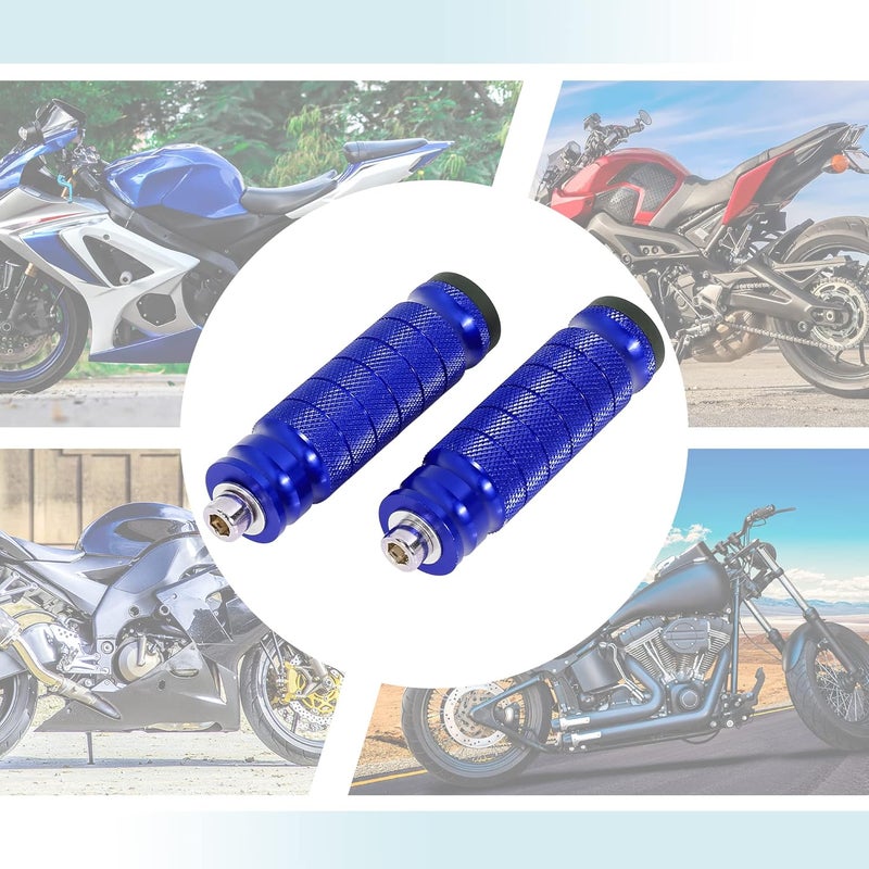 F FIERCE CYCLE 1 Pair 6mm Aluminum Aolly Motorcycle Rearsets Rear Set Footrest Footpeg Foot Rest Peg Motorbike Bike Cycling Blue - Image 5