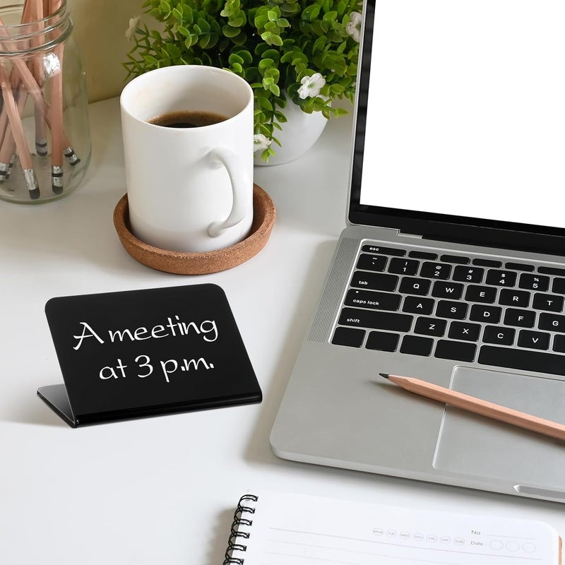20 Pack Acrylic Chalkboard Sign, Black Mini Tabletop Chalkboard Signs, Small Tent Chalkboards Blackboard for Weddings, Birthday Parties, Message Board Signs, Bakery and Retail Label(4 x 2.9 Inch) - Image 3