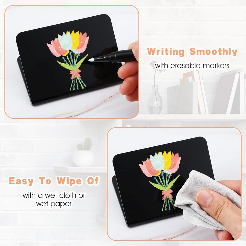 20 Pack Acrylic Chalkboard Sign, Black Mini Tabletop Chalkboard Signs, Small Tent Chalkboards Blackboard for Weddings, Birthday Parties, Message Board Signs, Bakery and Retail Label(4 x 2.9 Inch) - Image 5