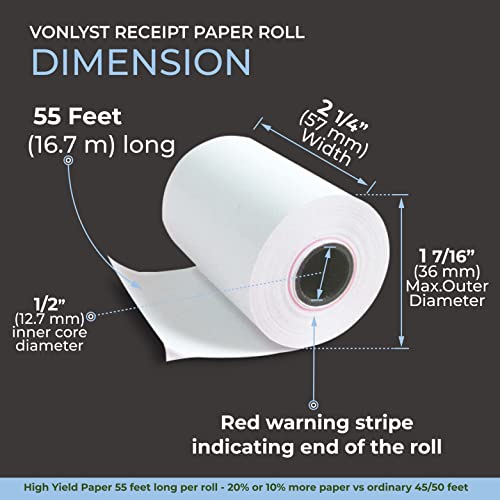 Vonlyst Credit Card Machine Paper Roll for Dejavoo P1 P3 P8 QD1 QD2 Z8 Z9 Z11 (10 rolls) - Image 3