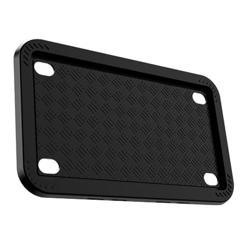 XCLPF Motorcycle Silicone License Plate Frames Motorbike License Plate Holder 4x7 inch Motorcycle Backing Plate Rust Proof Rattle ProofBlack