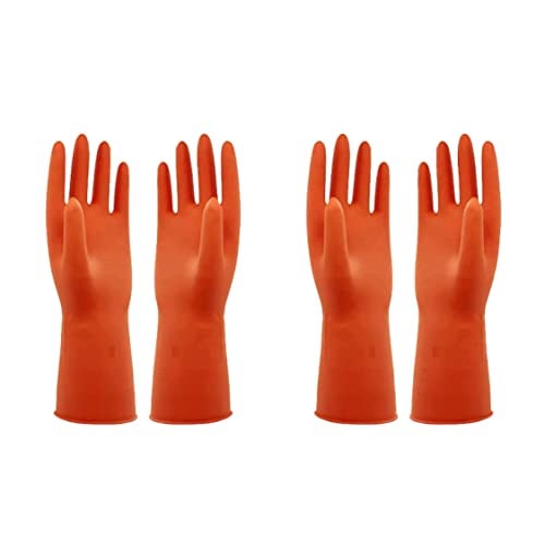 Robustt Heavy Duty Rubber Hand gloves (2 Pairs) for Dishwashing, gardening, kitchen cleaning - Image 1