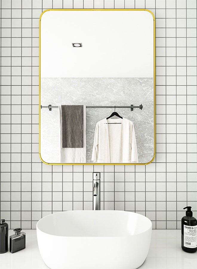 fashionhome Premium Wall Mounted Bathroom Vanity Makeup Mirror Aluminum Frame Vertical or Horizontal for Bathroom or Bedroom 80x60 cm - Image 2