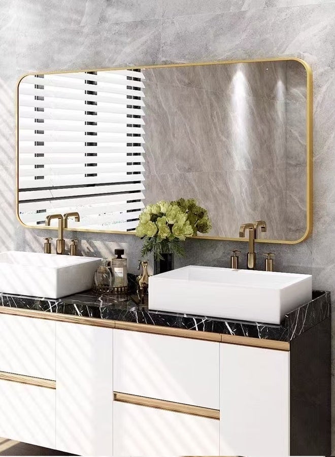 fashionhome Premium Wall Mounted Bathroom Vanity Makeup Mirror Aluminum Frame Vertical or Horizontal for Bathroom or Bedroom 80x60 cm - Image 4