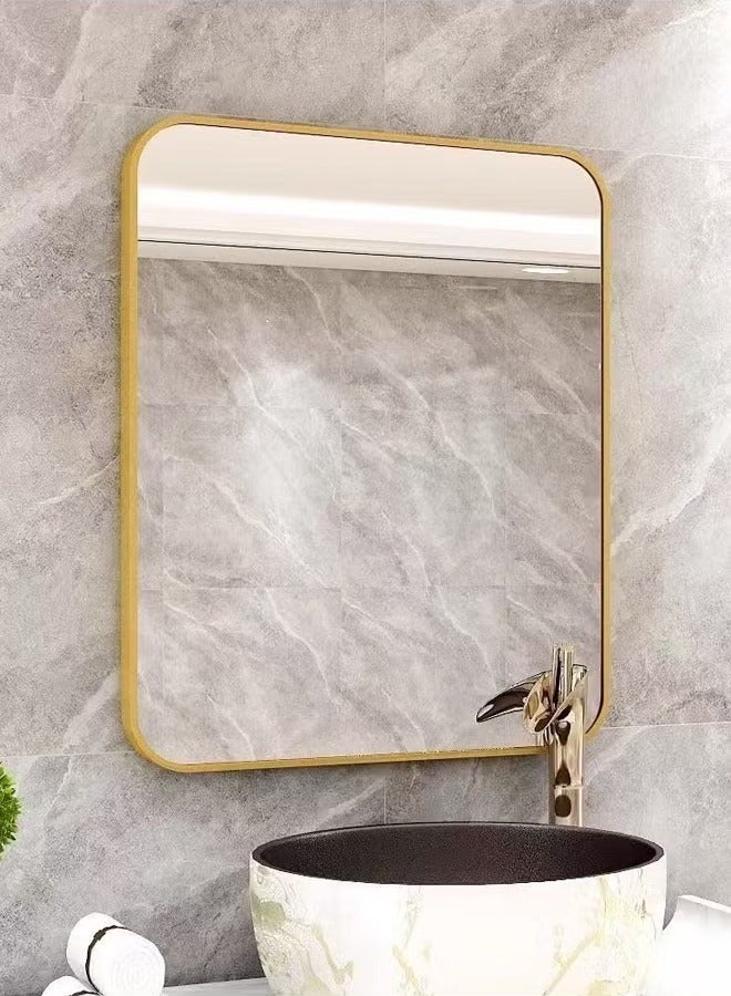 fashionhome Premium Wall Mounted Bathroom Vanity Makeup Mirror Aluminum Frame Vertical or Horizontal for Bathroom or Bedroom 80x60 cm - Image 1