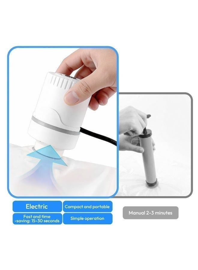 Arabayt Electric Vacuum Pump Portable Vacuum Compression Bag Pump Large Size 38mm Space Saving Air Suction Pump for Clothes Bedding Travel Storage Daily Use - Image 3