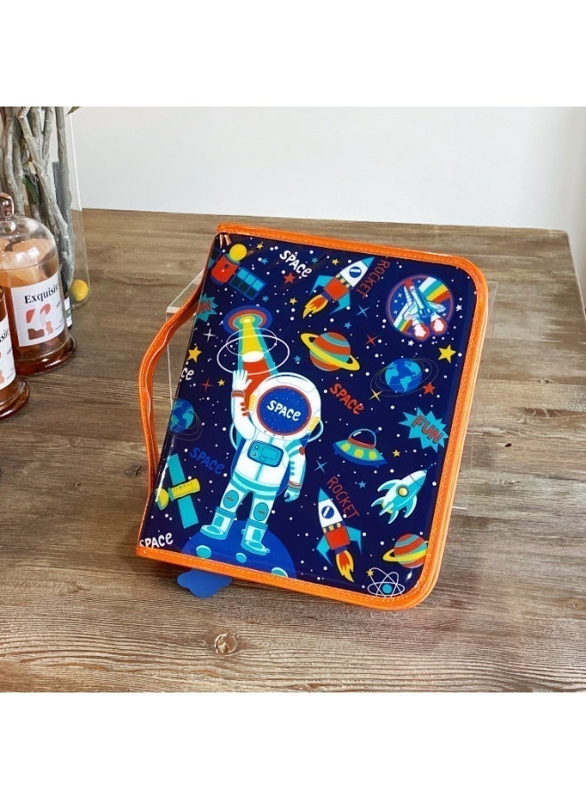VEST Kids Painting Stationery Set 20×25×3.5cm for Children Graffiti Art Creation Painting Enlightenment Daily Writing Aerospace Space Cartoon Pattern Portable Zipper Full Painting Stationery Gift Box Colored Pencils Creative Markers Pen Multicolour notebook stationery set - Image 5
