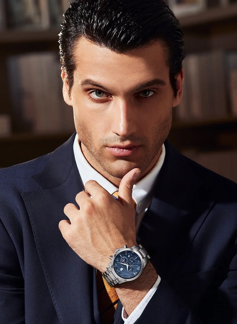 Sapphero  SAPPHERO Chronograph Watches for Men, Original Business Casual Stainless Steel Analog Watch 50M Waterproof Luminous Watches with Date Dial, Mens Gift for Men | Best Price UAE