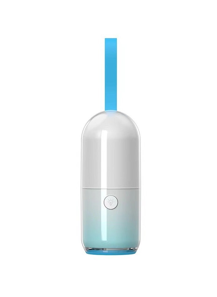 Generic Flashlight hanging camping outdoor Rechargeable Built In Battery indoor ABS Camping Led water proof camping lamp sos light,warm glow light (Blue)  - Image 1