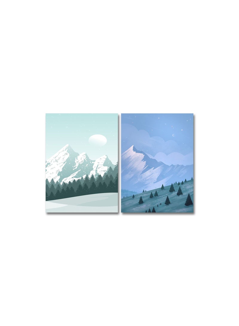 Marktna Decorative Wall Art Painting with a Mountain Design,2 pieces,Size 80x60cm - Image 2