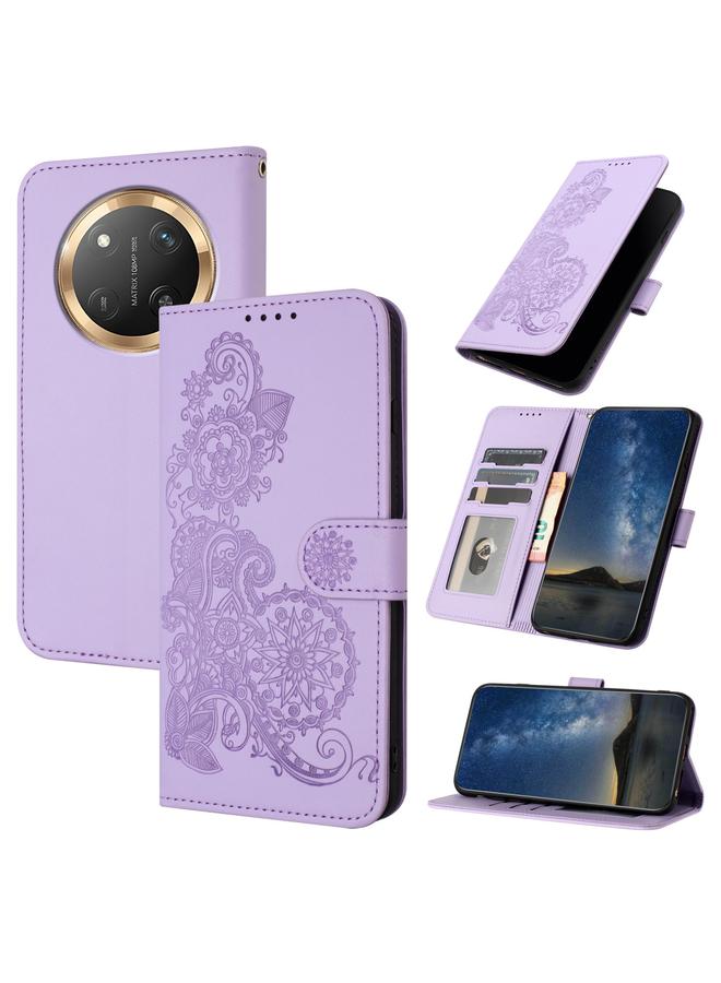 Zaboon Case For Honor X9c Global Datura Flower Embossed Flip Leather Phone Case - Image 1