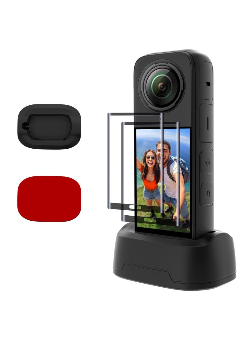 SYOSI Silicone Stand Holder for Insta360 X4 - Stable Non-Slip Desktop Base Support for Insta 360 X4 Accessories, Secure Fit and Anti-Slip Stability for Desktop and Floor Use - Image 1