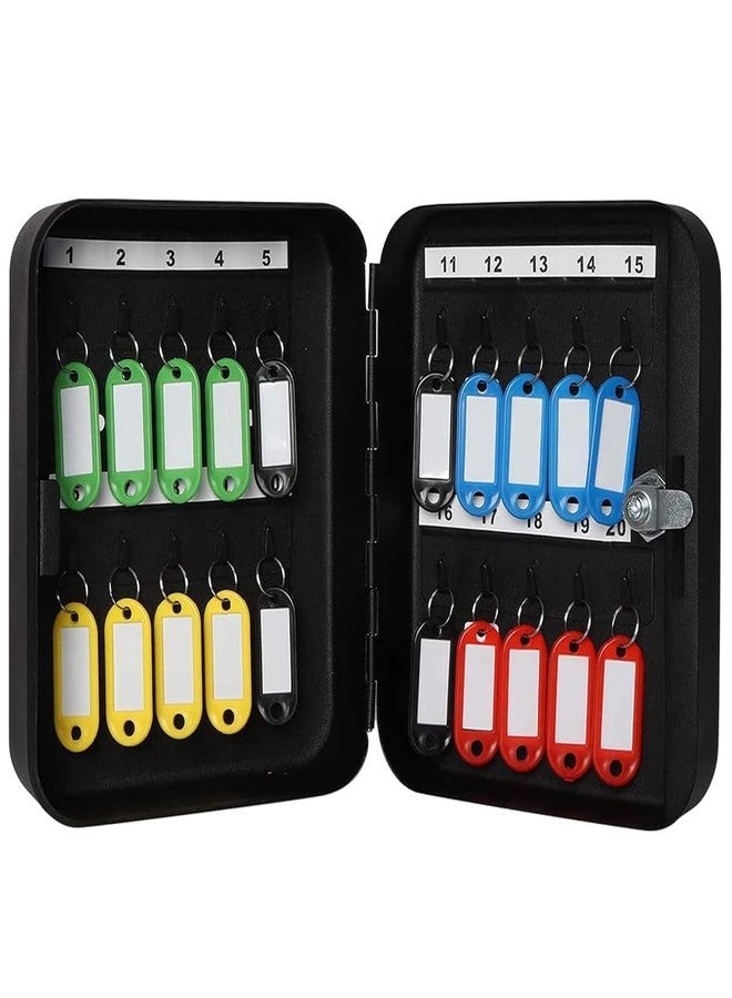 HDR MALL Metal Key Holder Locker Wall Home Key Storage Box Cabinet Lock Wall Mounted Key Organizer Safe Key Security Cabinet Lock Box for Indoor Outdoor (Black) - Image 1