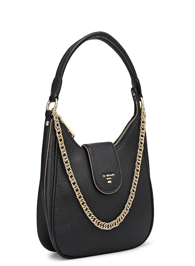 Da Milano Leather Sling Bag for Women - Black (01682OL) - Image 2