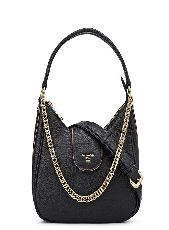 Da Milano Leather Sling Bag for Women - Black (01682OL) - Image 1