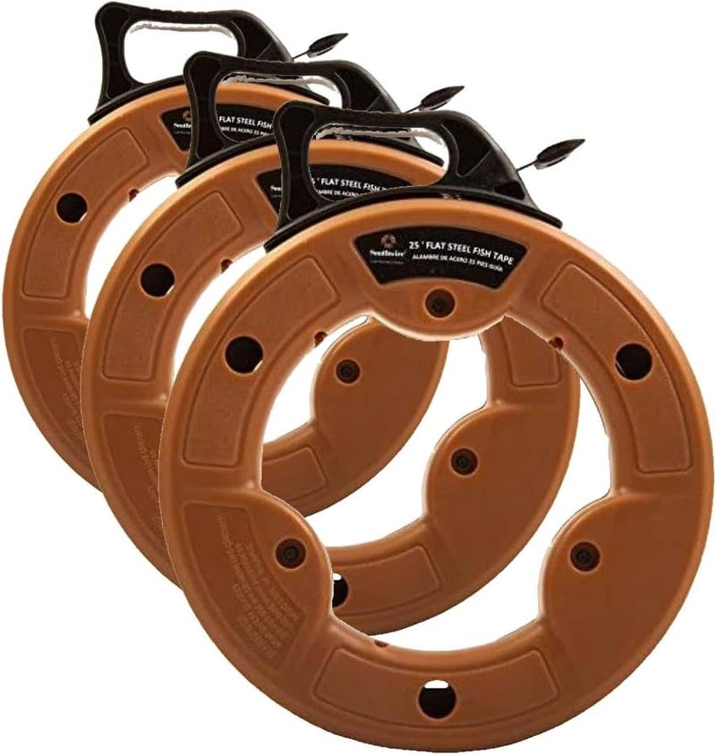 Southwire FTS1/8-25 Flat Steel Fish Tape; 1/8-Inch Wide; 25-Feet (Pack of 3) - Image 1
