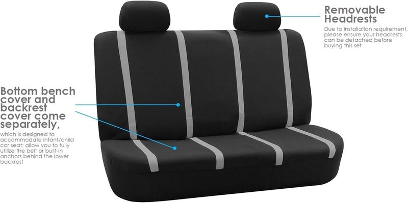 Car Seat Covers Full Set, Breathable Premium Cloth Automotive Seat Cover, Universal Front and Rear Seat Covers, Easy to Install Car Accessories for Most Cars Trucks SUV (Beige) - Image 5