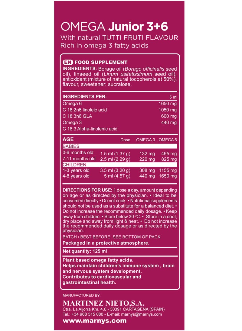 MARNYS - Marnys Omega Junior 3+6 - 125 ml - Image 1