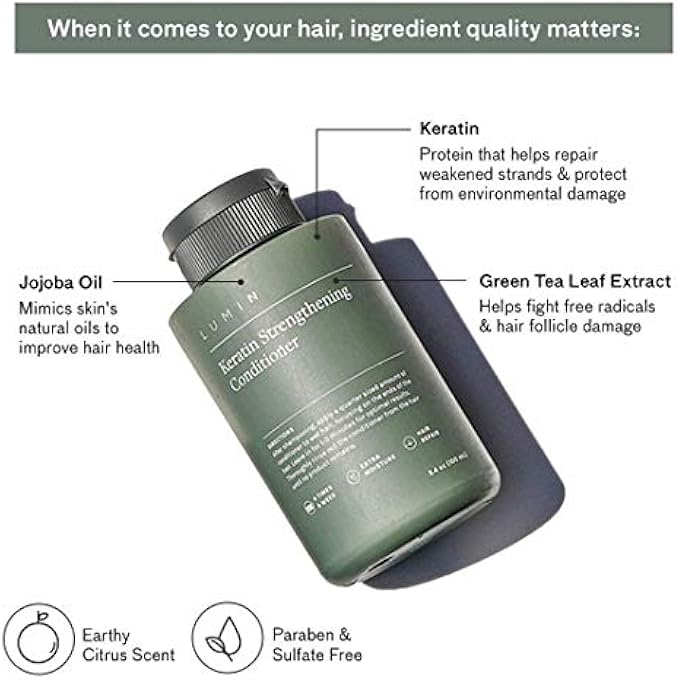 LUMIN MENÂ€™S KERATIN STRENGTHENING CONDITIONER (2-PACK): REHYDRATE AND FORTIFY DRY, DAMAGED HAIR | FORMULATED WITH JOJOBA OIL TO IMPROVE HAIR AND SCALP HEALTH - Image 3
