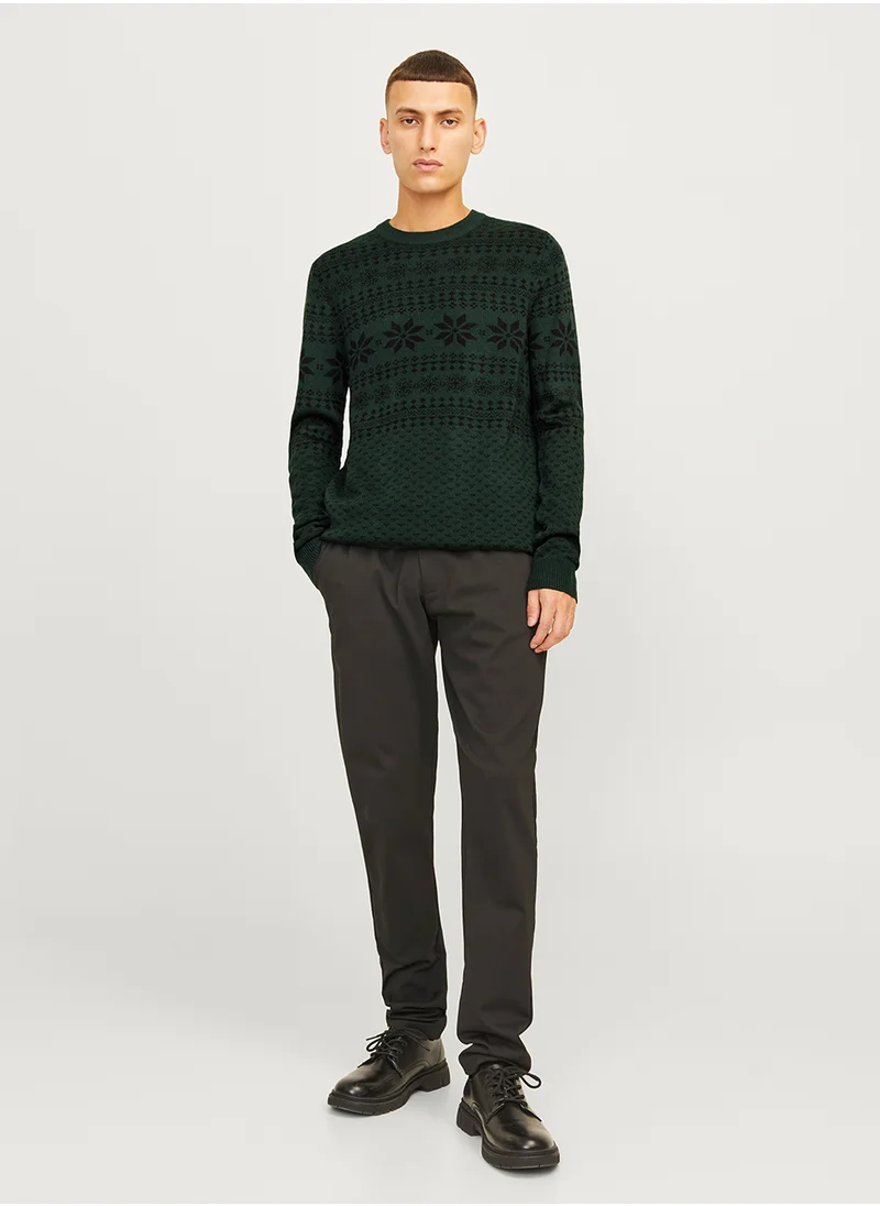 جاك اند جونز Jjxmas Christmas Print Sweaters