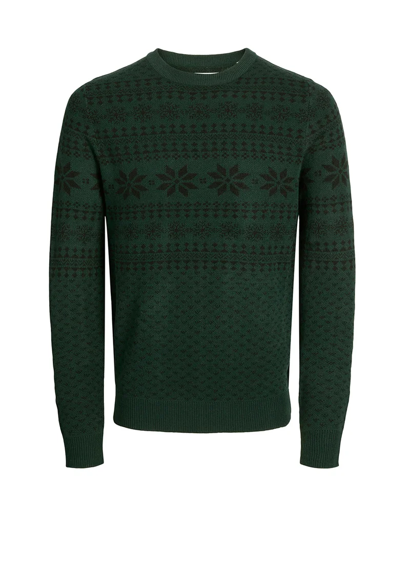 جاك اند جونز Jjxmas Christmas Print Sweaters