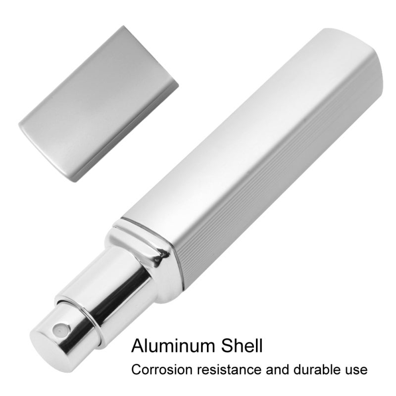 Travel Perfume Atomizer: Silver High-quality Aluminum Refillable Bottle - Leak-proof Fine Mist Nozzle Portable Spray Bottle for Travel, Office, Nights Out & Daily Freshening - Image 3