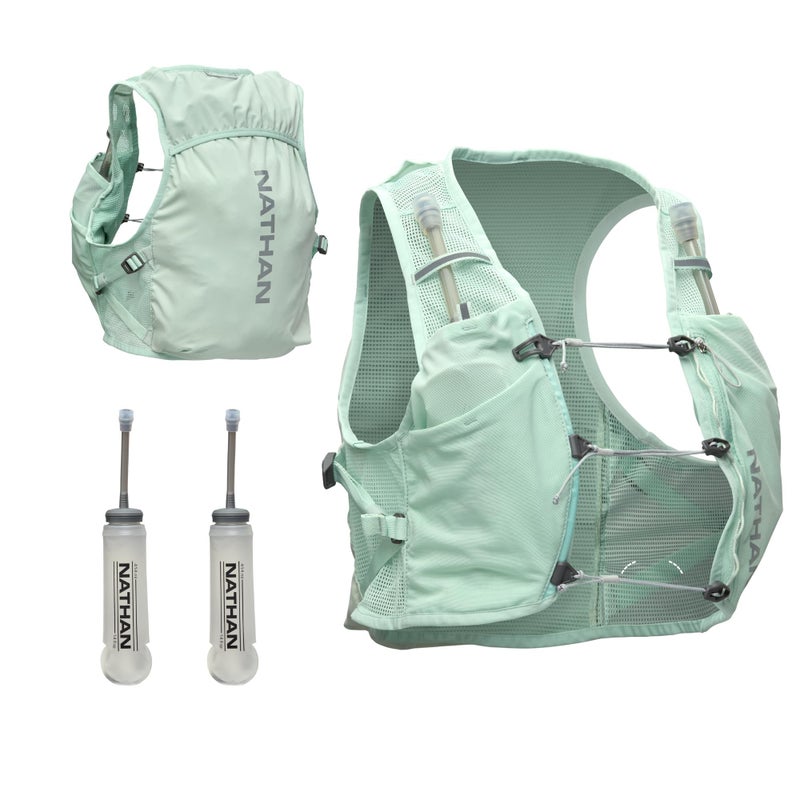 Nathan Womens Hydration Vest Lightweight Breathable Running Gear with 2x14oz Hydrapak Flasks 2L Bladder ChafeFree Mesh Reflective for Visibility QuickFit Setup Pinnacle BreezeSurf Spray SM - Image 2
