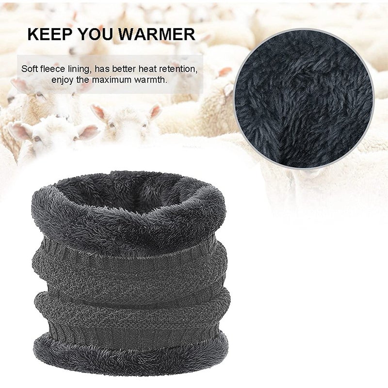 Wearslim قبعات صوف دافئة ®، قبعة رأس مع دافئ للرقبة مجموعة قبعات شتوية وشالات للرجال والنساء - Image 3
