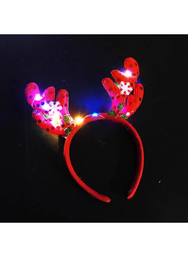 Stall Toy Night Market Explosions Luminous Headband Stall With Light Small Gift Headwear Cat Ear Rabbit Ear Headband Bar-Color:Red Antler Ear Headband - Image 1