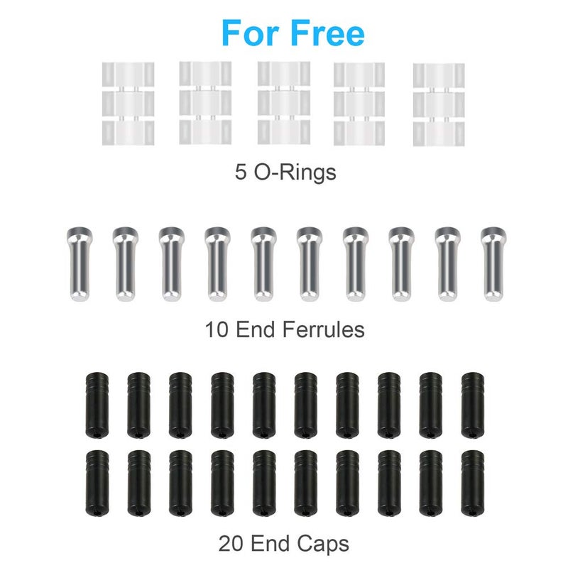 Hapleby 10Pcs Premium Bike Shift Cable  Professional Bicycle Shift Wire Kit For Mountain And Road Bicycle  For Free 5 O-Rings  10 End Ferrules And 20 End Caps - Image 2