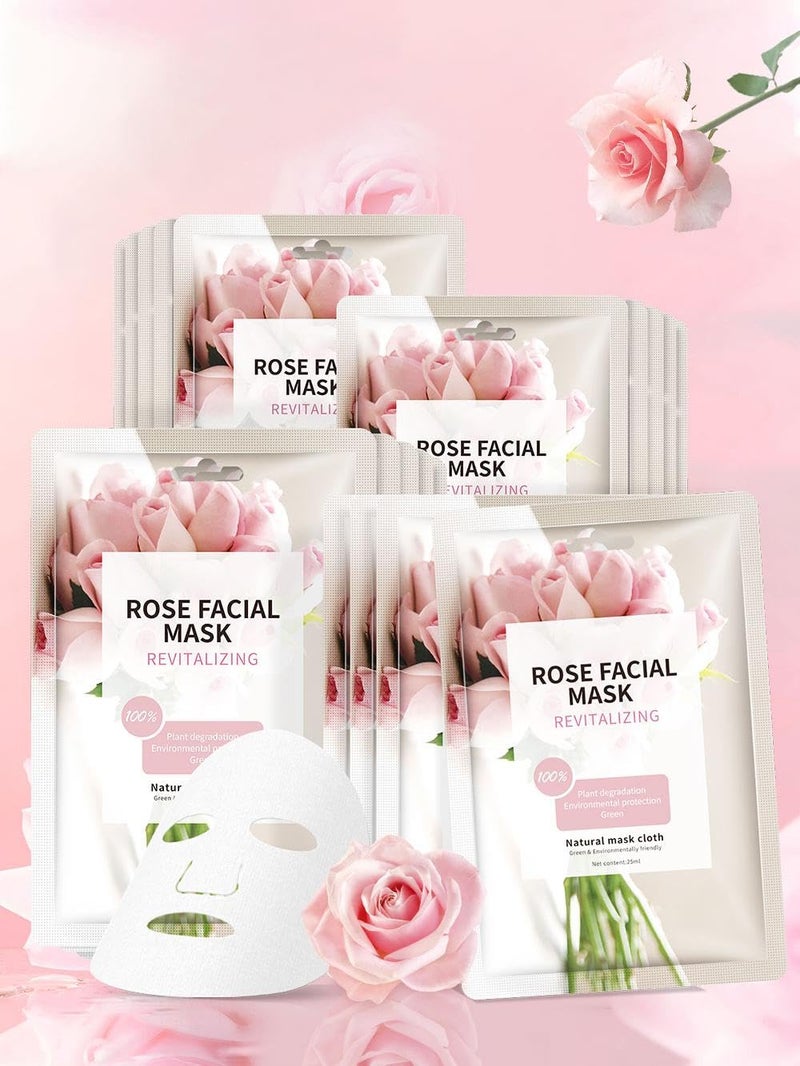 Face Masks Skincare Christmas Gifts for Women Facial Masks for Women Skin Care Beauty Rose Sheet Masks Bulk Face Mask Skin Care Beauty Masks Gifts Hydrating Face Masks Facial Masks 10 Sheets