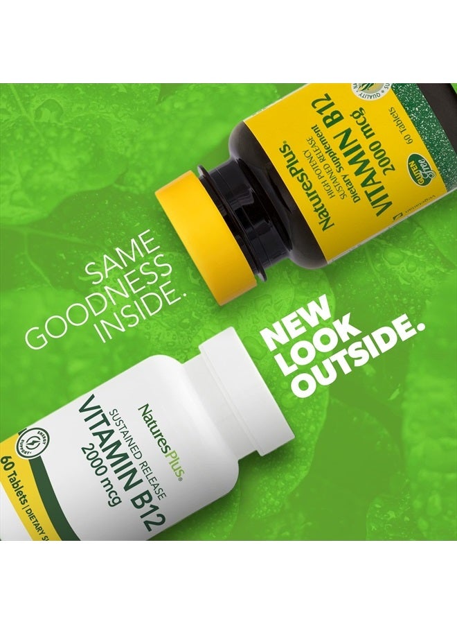 Natures Plus Vitamin B12 (Methylcobalamin), Sustained Release - 2000 mcg, 60 Vegetarian Tablets - High Potency Red Blood Cell Support - Natural Energy Booster - Gluten-Free - 60 Servings - Image 2