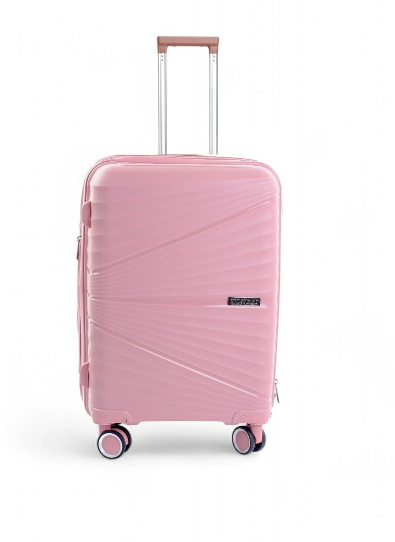 CROSSLAND Unbreakable Cabin Size Trolley Luggage With TSA Lock,4 Silent Move Spinners Wheels, Double Expandable Zipper - 20 Inch