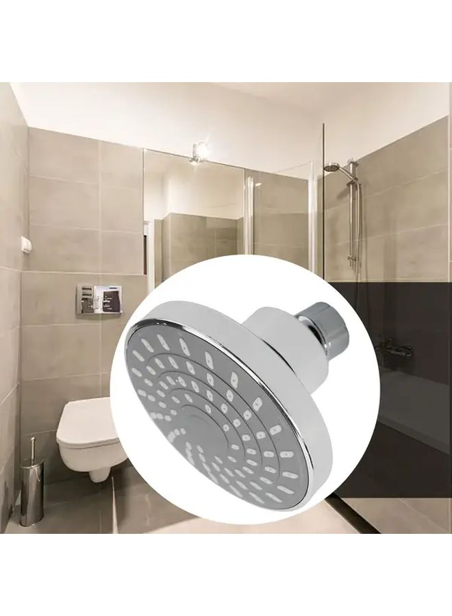 رأس دش مطر قابل للتعديل مثبت على الحائط فتحات ذاتية التنظيف طلاء كروم تصميم دائري من مادة ABS - Image 2