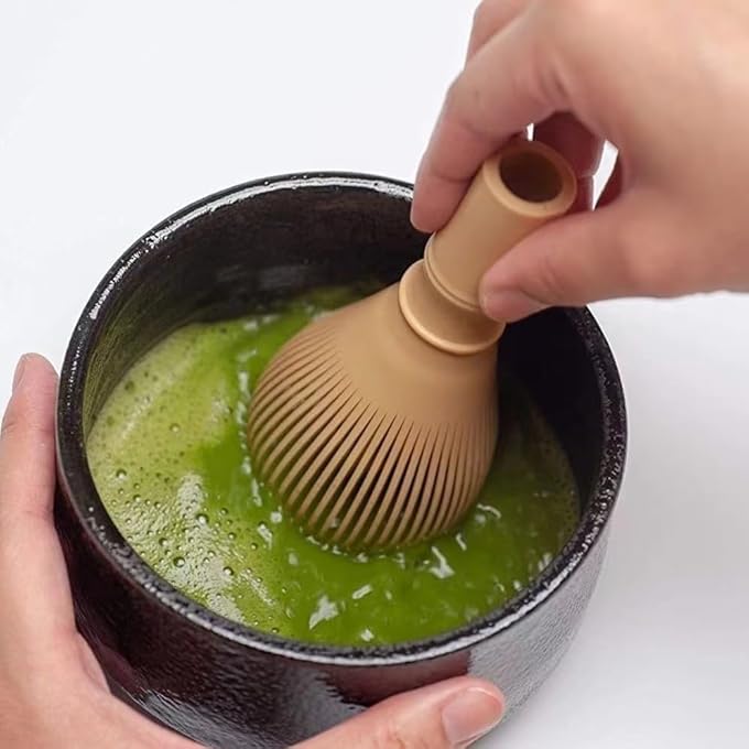 ZEKAROUL Resin Matcha Mixing Brush Reusable Matcha Green Tea Powder Blender Powder Mixing YellowGreen - Image 5